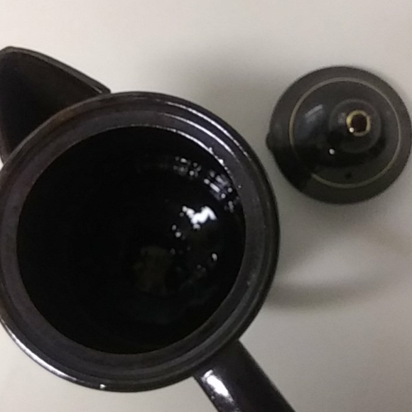 VNTG Coffee Pitcher Pot with Lid Hand Paint - Picture 6 of 7